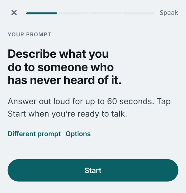 Speak screen in the Hold the Room app